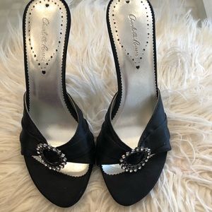 Charlotte Russe Black Satin Heel